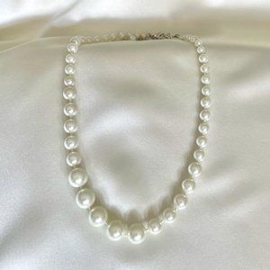 Talbots 17''  Faux Pearl Necklace Individually Knotted